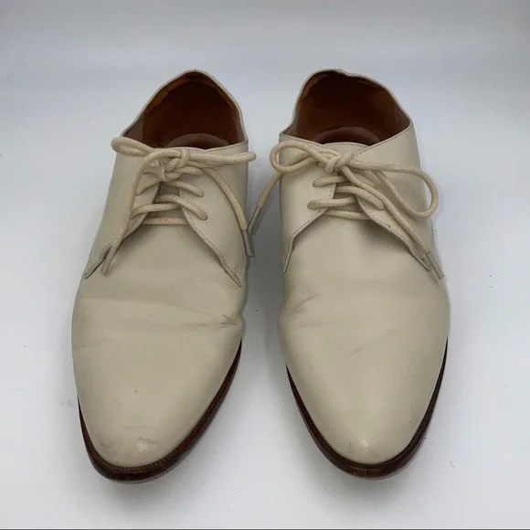 Madewell Cream Leather Oxfords - Picture 2 of 8